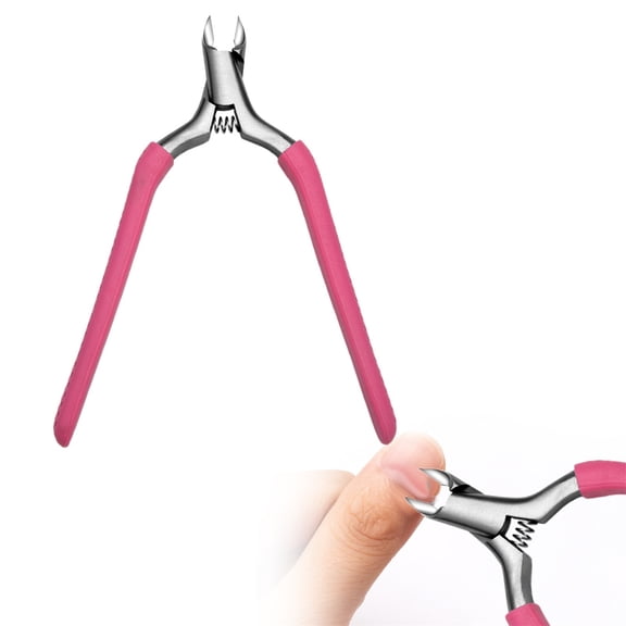 Cuticle Nipper, Rose Red Long Handle - Cuticle Trimmer Nail Cuticle Nipper Clipper Stainless Manicure and Pedicure Tool with Non Slip Handle Available in A Variety of Sizes, Nail Clippers, Nail