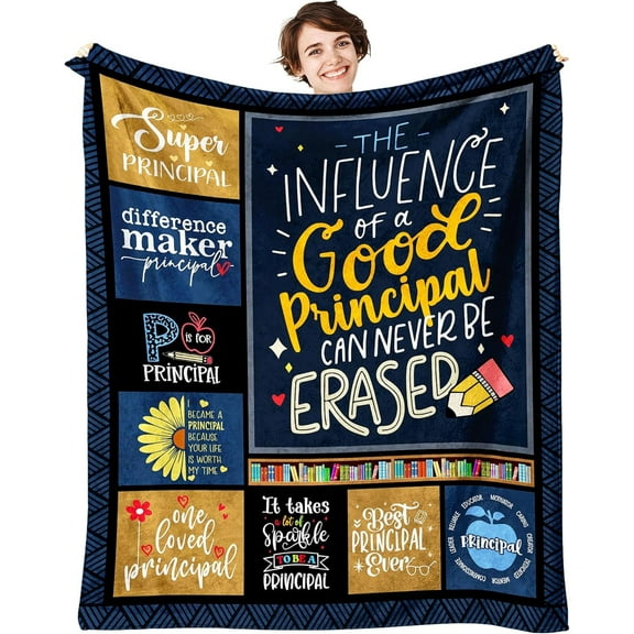 XZYG Principal Gifts for Women Best Principal Gifts Gifts for Principal Appreciation Principal Retirement Gift for Women School Principals Day Gift Blanket(50*60inch)