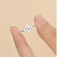 thumbnail image 4 of Cora Jewellery 1.35CT Oval Moissanite Three Stone Engagement Ring For Women, 18K White Gold, 4 of 6