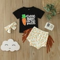 thumbnail image 2 of Youmylove Toddler Boys Girls Easter Short Sleeve Cartoon Printed T-Shirt Tee Pullover Tops Tassels Shorts Outfits Stylish Playwear, 2 of 7