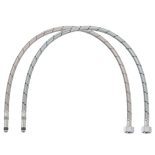 Conector de línea de suministro de grifo Uxcell de 28", G1/2 hembra x M10 macho, manguera de suministro de agua trenzada de acero inoxidable 304, 2 paquetes