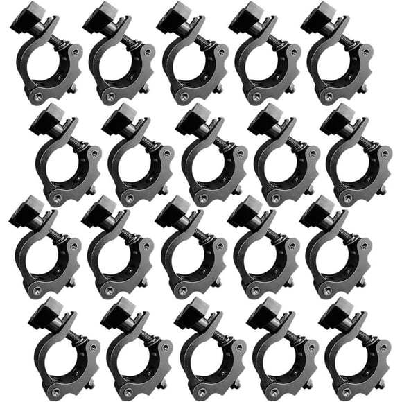 20 Gancho Abrazadera Reforzada Negro Para Luz Escenario Tubo 1.5 a 2