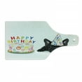 thumbnail image 1 of Birthday Party Cutting Board, Sleepy French Bulldog Cupcake Candles Cone Hat Celebration Themed Image, Decorative Tempered Glass Cutting and Serving Board, Wine Bottle Shape, Multicolor, by Ambesonne, 1 of 1