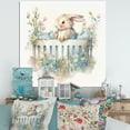 thumbnail image 2 of Designart Baby Bunny In Crib With Flowers II Canvas Wall Art, 2 of 5