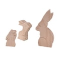 thumbnail image 3 of Mini Statue en Bois Rabbits, Ornement en Forme d'Animal Mignon Fait Main pour Jardin B14, 3 of 8