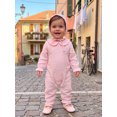 thumbnail image 5 of Cjfdfy Newborn Baby Girl Fall Outfit Collar Long Sleeve Solid Color Romper And Cotton Hat Infant Cute Fall Winter Outfits Baby Coming Home Outfit  ﻿0-12 Months, 5 of 8