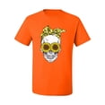 thumbnail image 2 of Skull Sunflower Skeleton Bandana Inspirational/Christian Men's Graphic T-Shirt, Orange, 3XL, 2 of 3