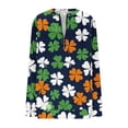 thumbnail image 4 of St. Patrick's Day Sweatshirt for Women Striped Shamrock Graphic Quarter Zip Pullover Long Sleeve Loose Fit Soft Festive Holiday Clothes, 4 of 5