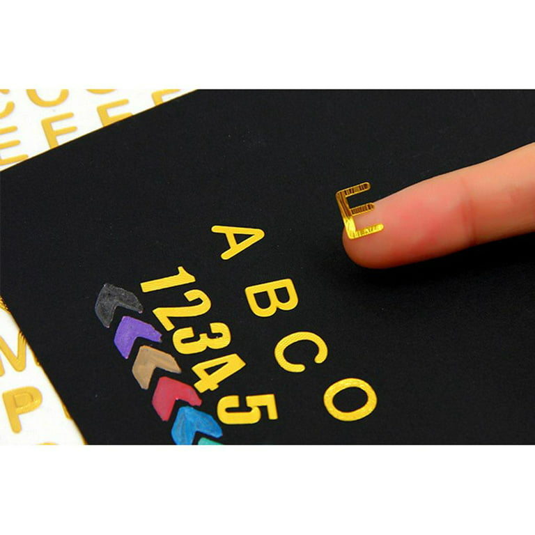  lixuesong Alphabet Letters Numbers Sticker, 1 Sheet 4mm 9mm  Alphabet Number Sticker Letter Decorative DIY Album Hand Book