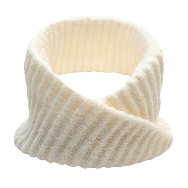 Beige Neckerchief Outdoor Bib Solid Color Warm Wool Bib Double Thickened Single Head Bib