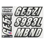 STIFFIE Techtron White/Black 3" Alpha-Numeric Identification Custom Kit Registration Numbers & Letters Marine Stickers Decals for Boats & Personal Watercraft PWC