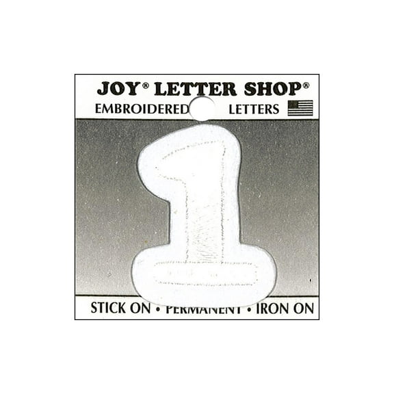 Joy Applique Letter Iron On Cooper 1.5" White 1