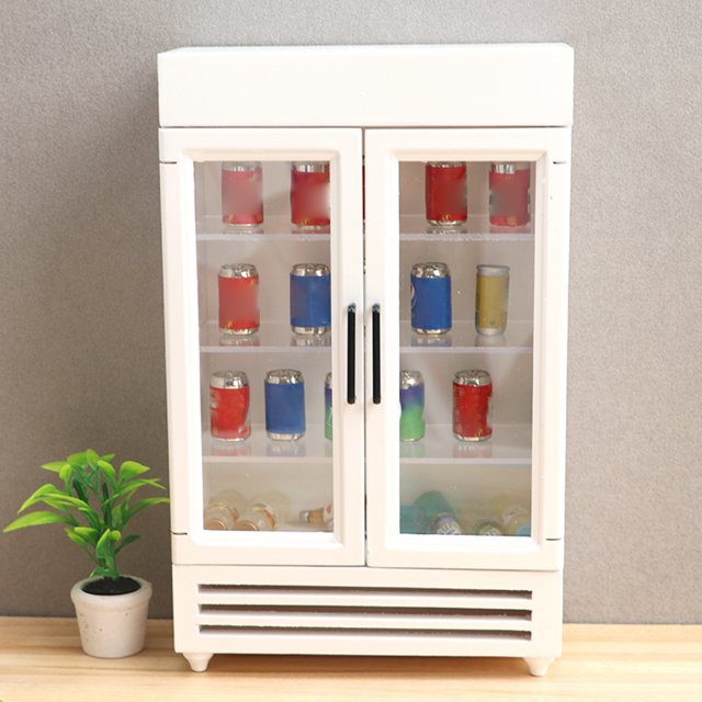 Casa de muñecas Hesroicy, congelador, casa de muñecas realista de alta simulación, refrigerador en miniatura, modelo de juguete para micropaisaje
