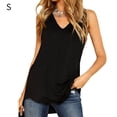 thumbnail image 4 of Guardurnaity Camiseta sin mangas Mujer Cuello en V Camiseta sin mangas Color sólido Casual Chaleco suelto Prendas para la parte del cuerpo negro S, 4 of 6