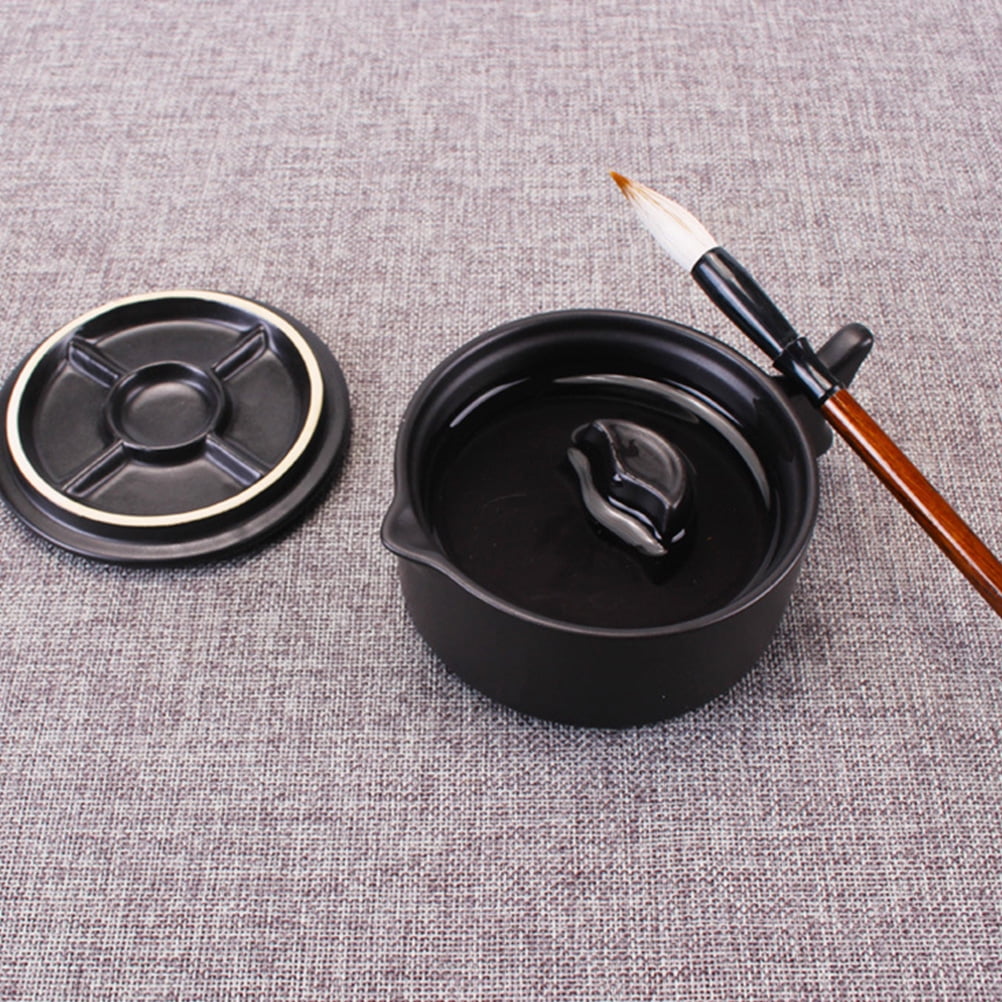 Masteelf  Mochi Inkstone Grinding Painting Supplies Child Student Black