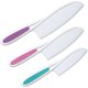 thumbnail image 1 of Juego de 3 cuchillos para niños - Agarre firme, bordes dentados y seguros - Coloridos cuchillos de cocina de nailon para niños pequeños para cortar frutas, ensaladas, pasteles y lechugas, 1 of 5