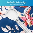 thumbnail image 6 of EWAYBY Round Tablecloth with Umbrella Hole and Zipper for Patio Garden (60" Round, Blue Floral), 6 of 7