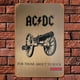 thumbnail image 3 of Placa de Metal Vintage de Hierro Wdftyju Rectangular ACDC 30x40 cm, 3 of 9