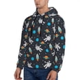 thumbnail image 3 of Fotbe Men's Hoodie with Space Pattern - Kangaroo Pocket Pullover Hooded Sweatshirt, Perfect for Daily Wear, Travel, and Home-4X-Large, 3 of 7
