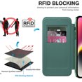 thumbnail image 6 of Allytech Wallet Case for iPhone 14 with Card Slots & Lens Protector, Compatible with MagSafe, Slim Shockproof Anti-Scratch Clear Back Panel [RFID Blocking] Case - Darkgreen, 6 of 7