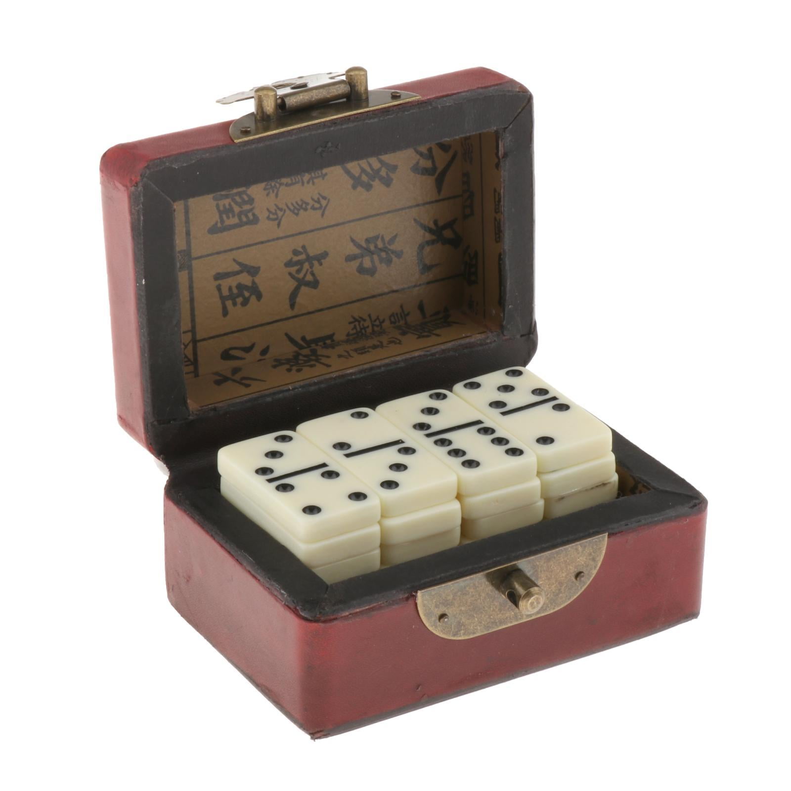 NEW CARDS DICE DOMINOES STICKS GAME SET IN WOODEN TRAVEL CARRY BOX CASE LEGLER 