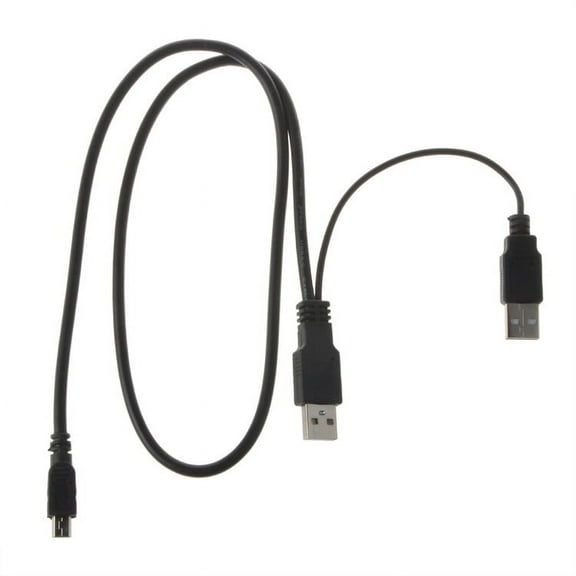 PKPOWER USB Dual Power Y Shape 2x Type A - Mini B Cable Lead for Portable Hard Drive C004