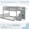 thumbnail image 3 of Gymax Lit Superposé Bas Simple sur Double avec Escaliers de Rangement Garde-Corps Pleine Longueur, 3 of 10