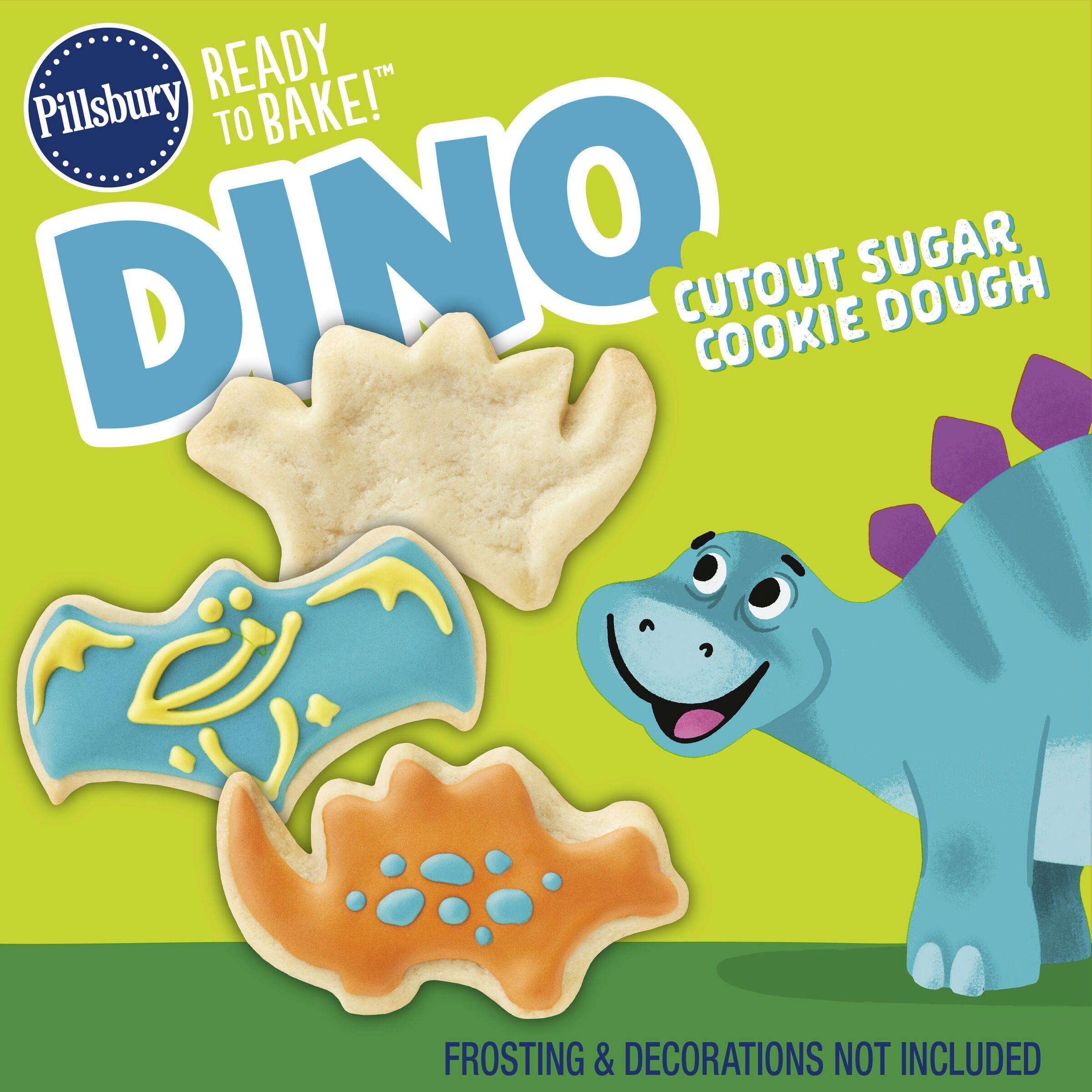 Pillsbury Ready To Bake Dino Cutout Sugar Cookie Dough, 10 Cookies, 7.2 oz.