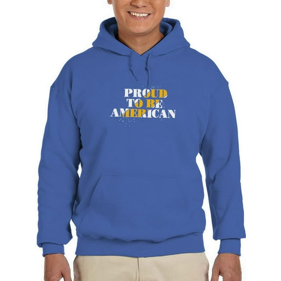 Proud To Be American Gold Hoodie Men -Image by Shutterstock, Male 5X-Large