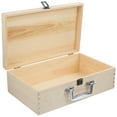 thumbnail image 1 of DIY Unfinished Wood Storage Box Blank Wood Treasure Chest with Locking Clasp, 1 of 6