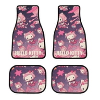 Hello Kitty Car Floor Mats 4PC Set Anti Skid Vehicle Floor Mat Car Carpet for Front Rear Seats Universal Auto Interior Accessories