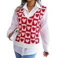 thumbnail image 1 of Chaleco de suéter de punto para mujer, suéter con cuello en V para mujer, chaleco de suéter sin mangas para mujer, prendas de punto con cuello en V para mujer diseñadas para precisión, 1 of 9