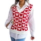 thumbnail image 1 of Chaleco de suéter de punto para mujer, suéter con cuello en V para mujer Chaleco de suéter con cuello en V para mujer Chaleco de suéter de punto con patrón de amor dulce Diseñado con precisión, 1 of 8