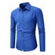 thumbnail image 5 of pstuiky Camisas para hombre de manga larga, Camisa informal de manga larga con solapa y botones de color liso para hombre. camisetas de hombre l, 5 of 5
