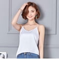 thumbnail image 3 of Baberdicy Camisole Tops for Women, Women Silk Ladies Camisole Bottom Blouse Shirt Soft Satin Tank Top Crop Women's Tanks & Camis White, 3 of 7