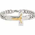 thumbnail image 4 of Stainless Steel Polished Yellow Ip-Plated Crucifix 8In Bracelet (8 X 11) Made In China -Jewelry By Sweet Pea, 4 of 7