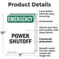 thumbnail image 2 of (2 Pack) Power Shutoff OSHA Emergency Sign 7 Inch X 10 Inch Plastic Sign, Weather Resistant, UV Protected for Workplace, Business, and Construction Site, Made in the USA, 2 of 8