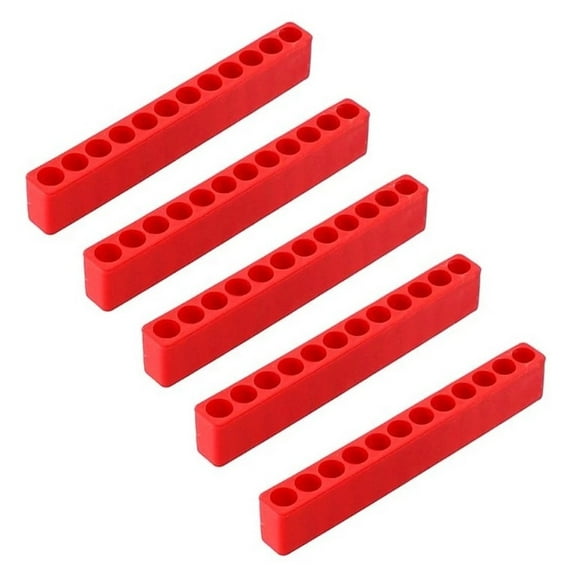 5pcs 12 Holes Hex Bit OrganizerPlasticScrewdriver Bit Holder Drill Head Storage Box 1/4" Hex Shank Bits Holder Stand Case Tool