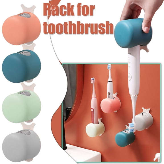 Cute Snail Toothbrush Holder, Multifunctional Wall-Mount Stand for Electric & Manual Toothbrushes, Kids & Home Bathroom Organizer