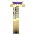 thumbnail image 3 of Clara Pucci 18K Yellow Gold 2.16 Natural Amethyst Engraveable Engagement Ring + Wedding Band Set, 3 of 7