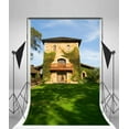thumbnail image 3 of ABPHOTO 5x7ft Photography Backdrop Nature Countyard Garden Grass Field Green Vine Sunshine House Blue Sky White Cloud European Ric Photo Background Backdrops, 3 of 4