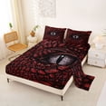 thumbnail image 2 of Erosebridal Dragon Eye Queen Sheet Sets, Black Red Bed Set, 1 Flat Sheet, 1 Fitted Sheet and 2 Pillowcases, 2 of 5