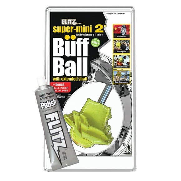 Flitz SM 10250-50 International Mini Buff Ball, 2-Inch, Yellow, Single