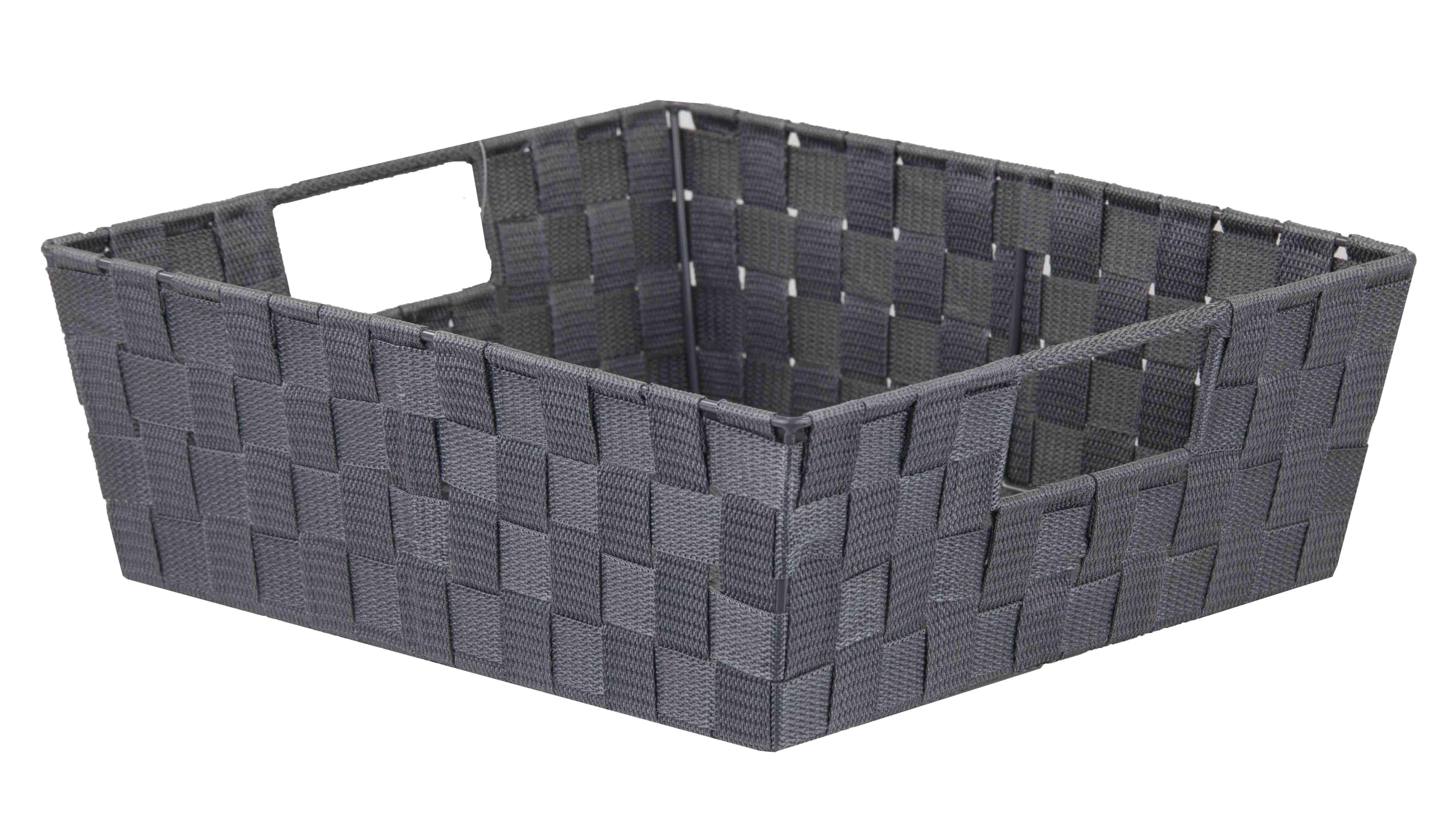 Home Basics Adult Large Polyester Woven Strap Storage Bin With Handles