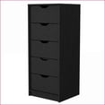 thumbnail image 4 of Dressers Dillon 5-Drawer Narrow Tall Chest, Black | Particle Board, 4 of 6