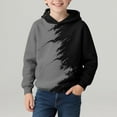 thumbnail image 4 of Boy's Pullover Printed Long Sleeve Casual Sports Hooded Long Sleeve Hooded Sweatshirts Top With Shoulder Inserts, 9 Years Gray, 4 of 7