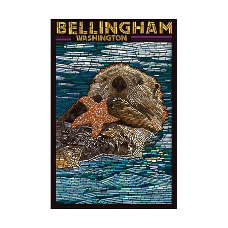 Washington Set - Bellingham, Washington - Sea Otter - Mosaic Print Wall Art By Lantern Press