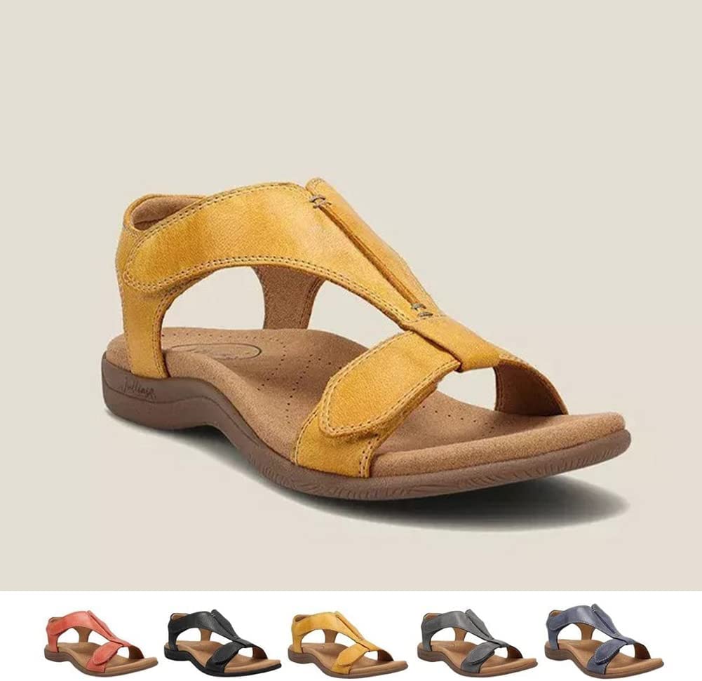 Women's Comfy Orthotic Sandals,Sursell Orthopedic Sandals,Arch Support  Sandals for Women Peep Toes,Beach Sandal,Womens Flat Platform Sandals -  Yellow(7.5) - Walmart.com