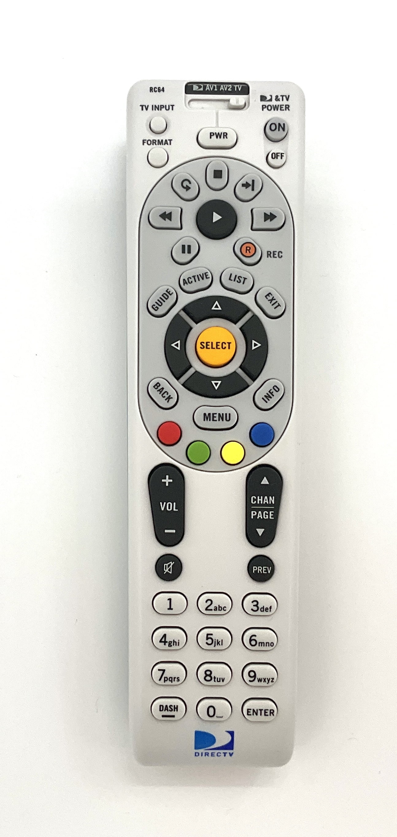 (1 Pack) Replacement DirecTV RC64 IR 3Device Remote Control
