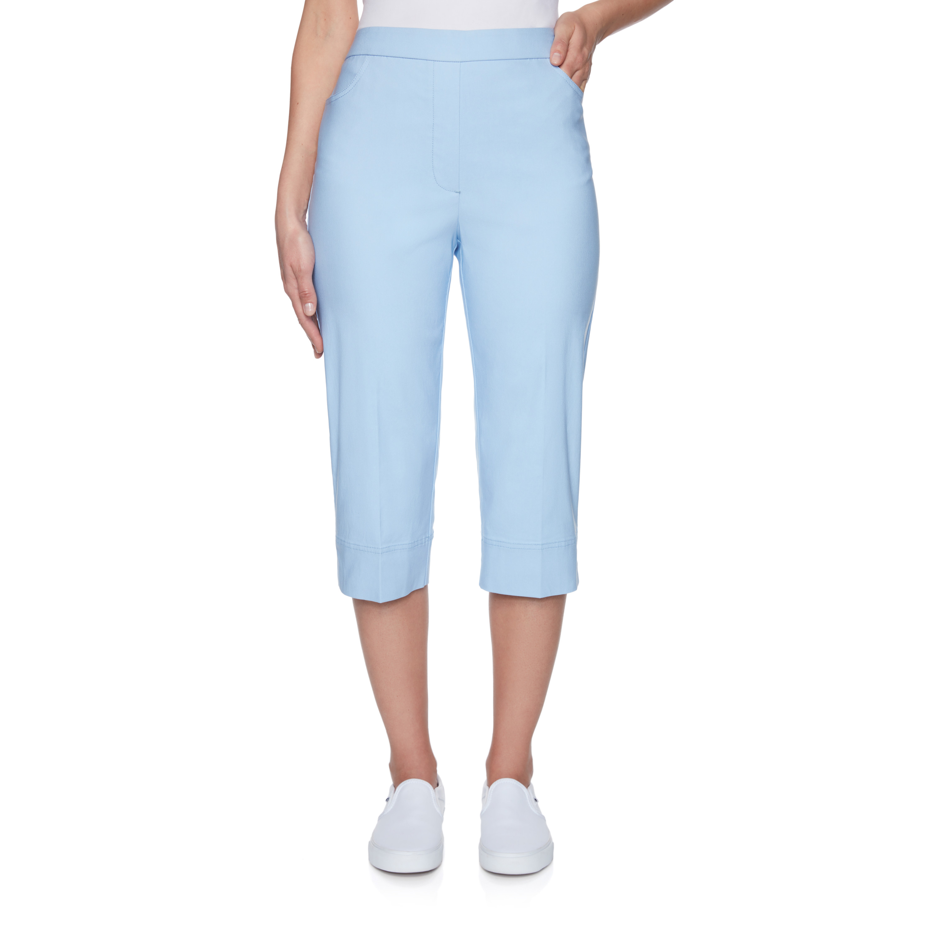 Alfred Dunner Womens Petite Slim Fit Stretch Tummy Control Comfort Pull